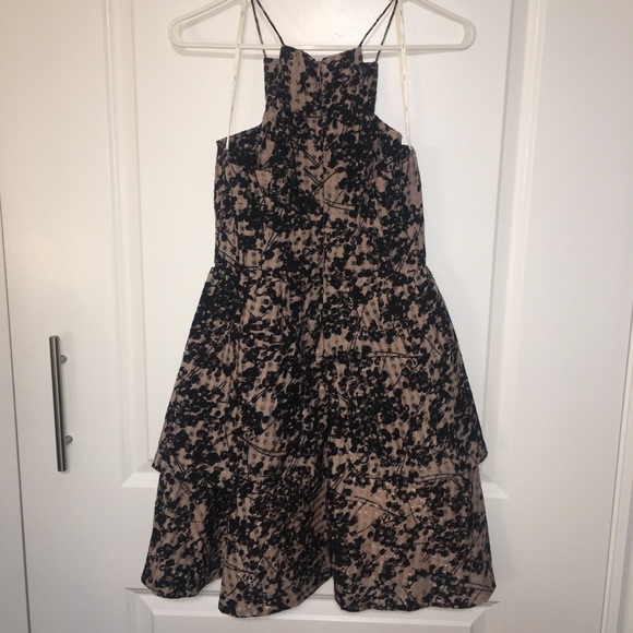 J.O.A Los Angeles dusty pink and black checked cherry blossom dress | size S - Picture 2 of 10